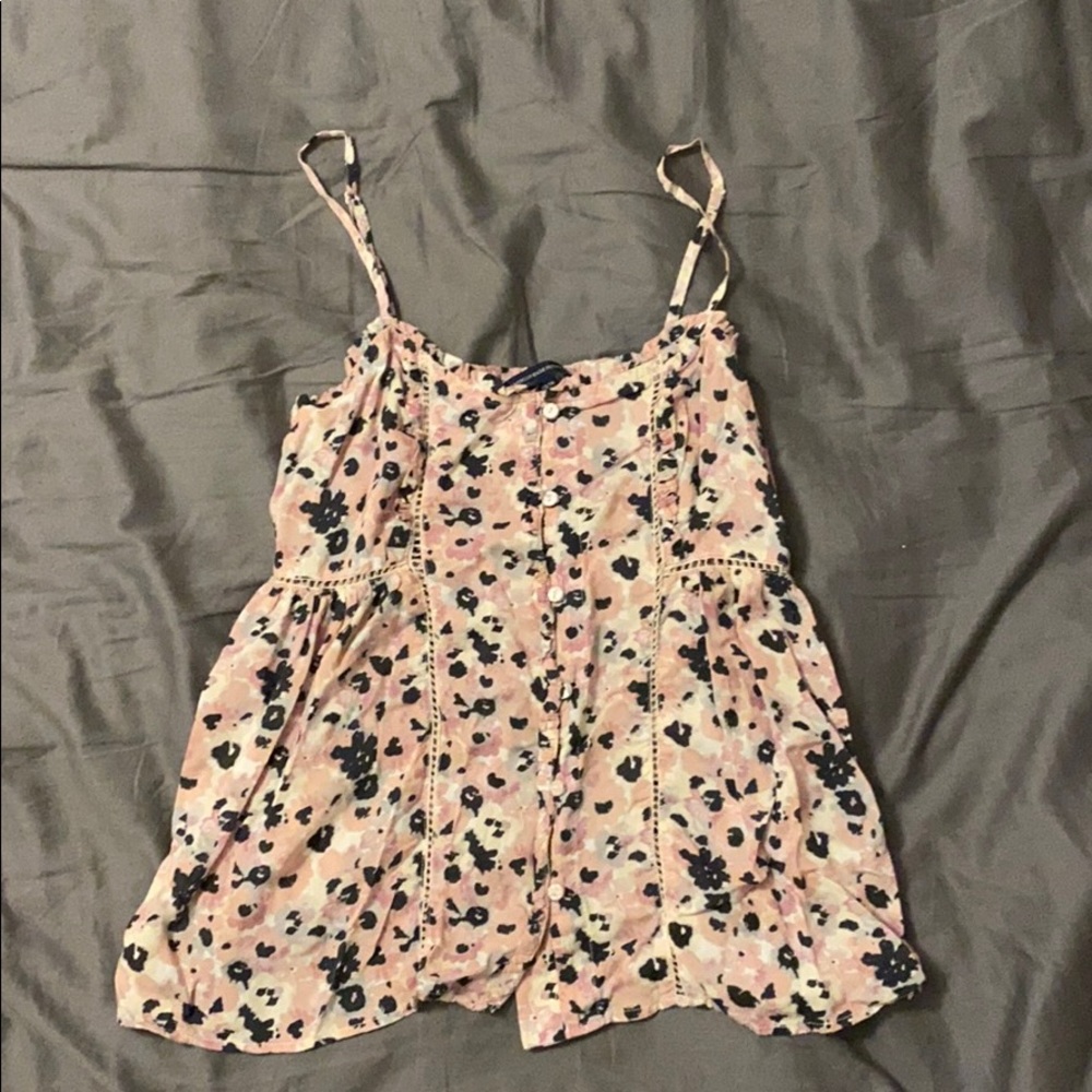 American Eagle pink floral tank top